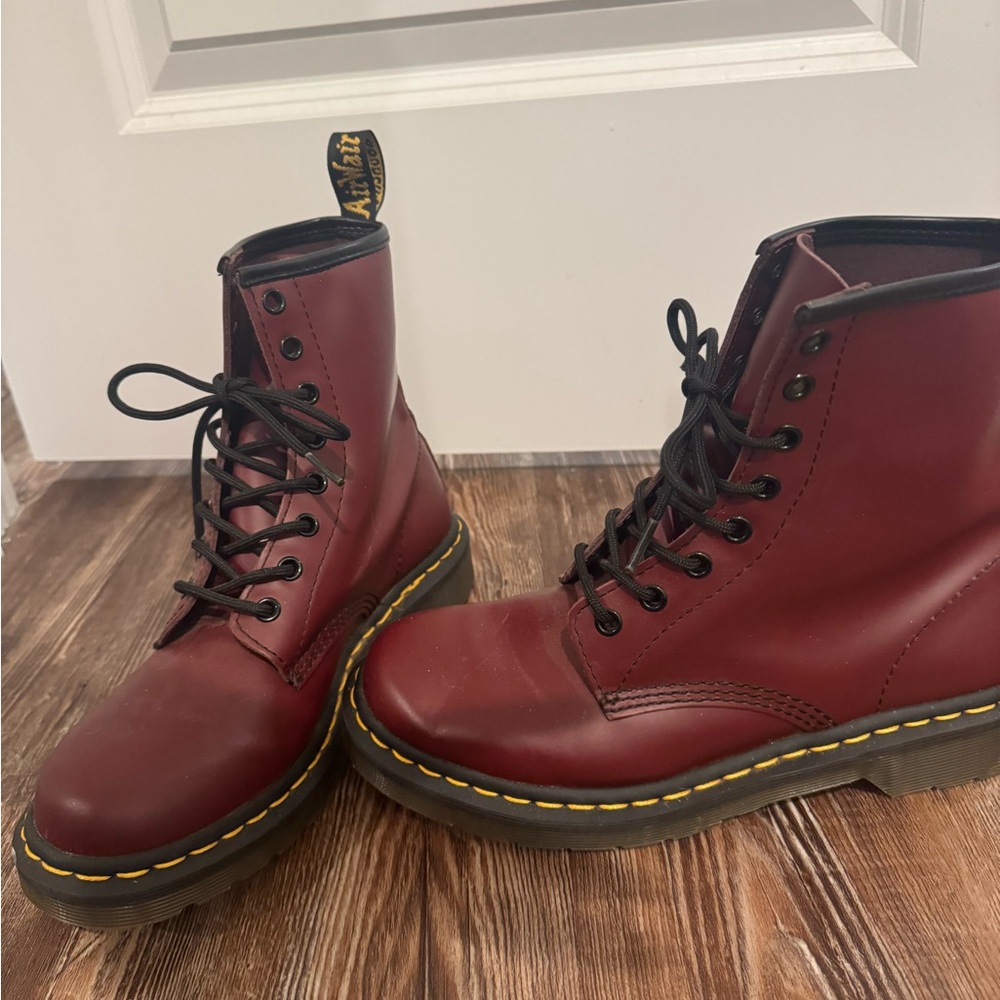 Dr. Martens Cherry Red Lace-Up Boots